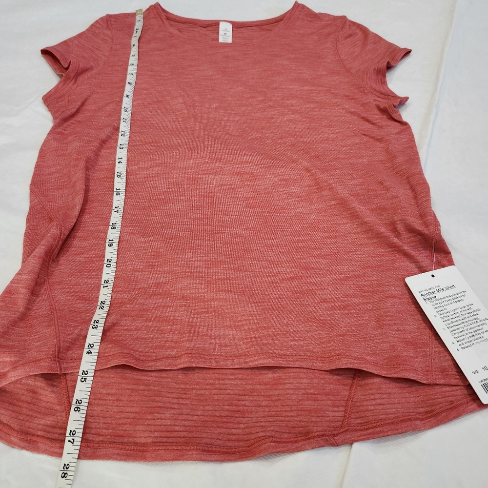 Lululemon Athletica Size 10 Pink/red Relaxed Cap Sleeve Tee - Picture 5 of 8